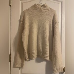 NWOT Topshop Cream Cowl Neck Knit Sweater M‎ Cottage Preppy Western Basic Career